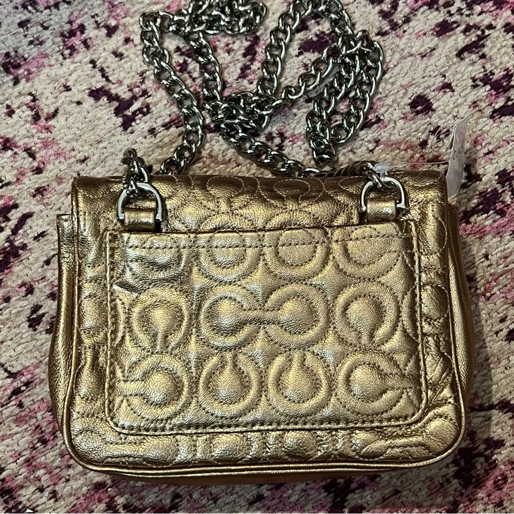 NWT Coach Madison Metallic Leather Small Bag
